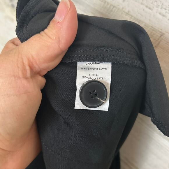 Lulus Womens XL Black Pleated Straight Leg Elastic Back Dress Pants Trousers NEW - Picture 5 of 6